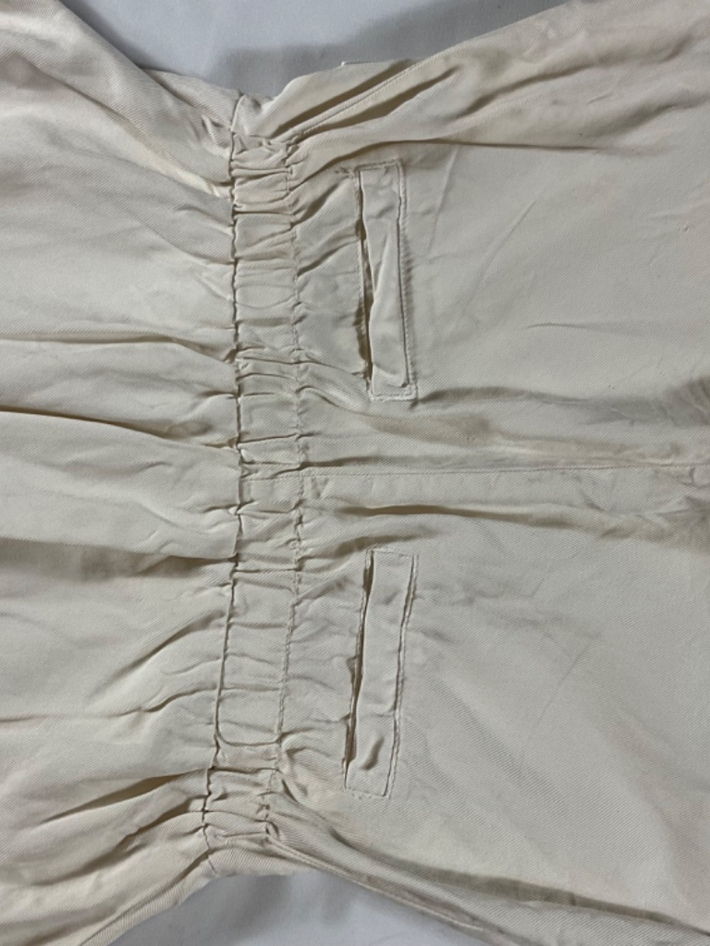 Zara Girls Cream Short Sleeve Linen Blend Utility Romper with Pockets Size 11-12 - Picture 8 of 10